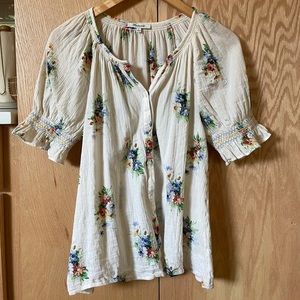 Madewell floral crepe blouse